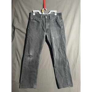 Levis 505 Jeans Mens 32x28 Distressed Straight Leg‎ Denim Classic Vintage Style